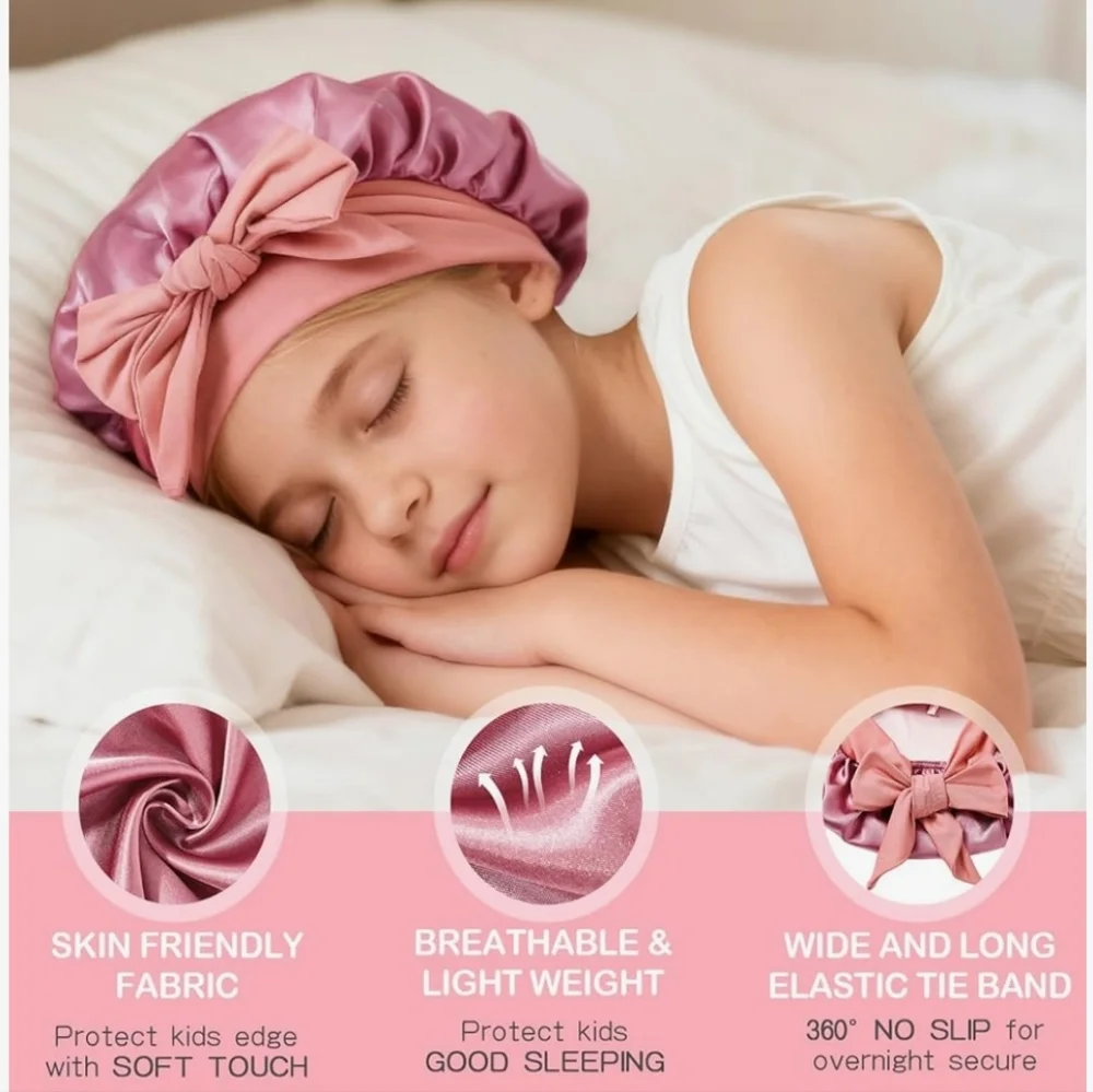 Green and Black Satin Kid's Bonnet